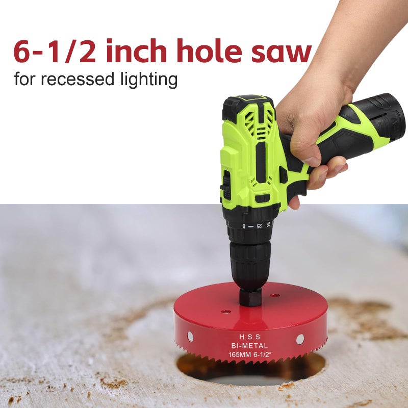 KWESOR Hole Saw 6 1/2 Inch  30 mm Cutting Depth HSS Bi-Metal Hole Saw for Cutting Wood  Plastic  Drywall  Plasterboard and Soft Metal Sheet  Red - Image 2